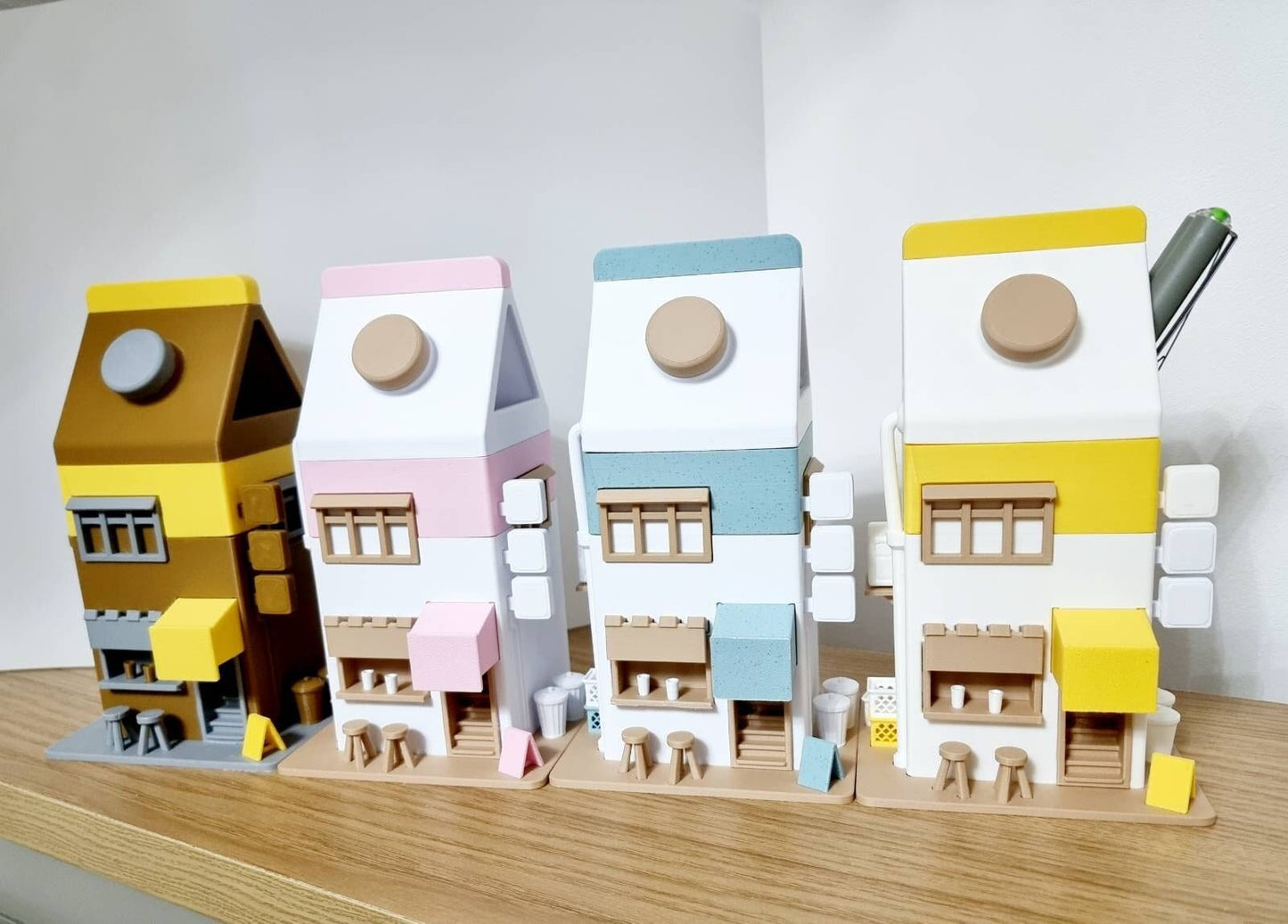 Milk Carton Coffee Shop Pen Pot