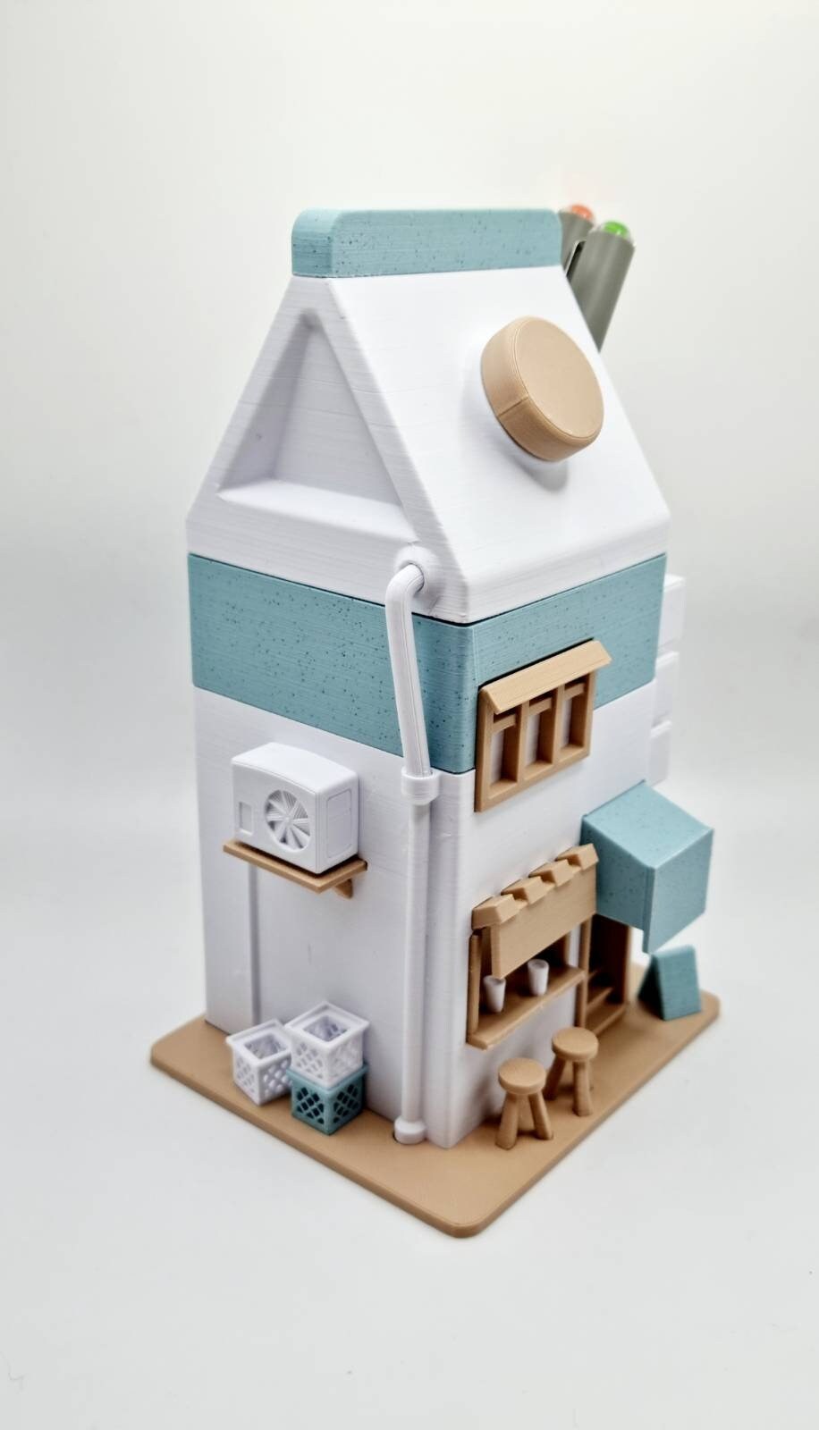 Milk Carton Coffee Shop Pen Pot