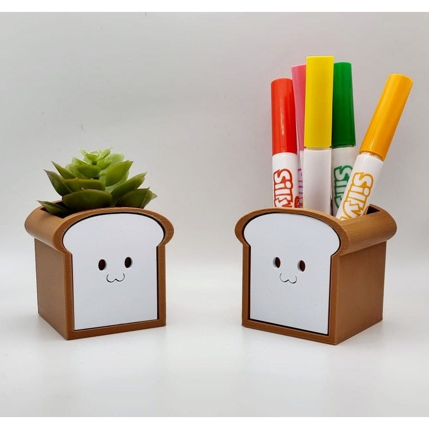 Kawaii Bread Planter Pot / Desk Organiser