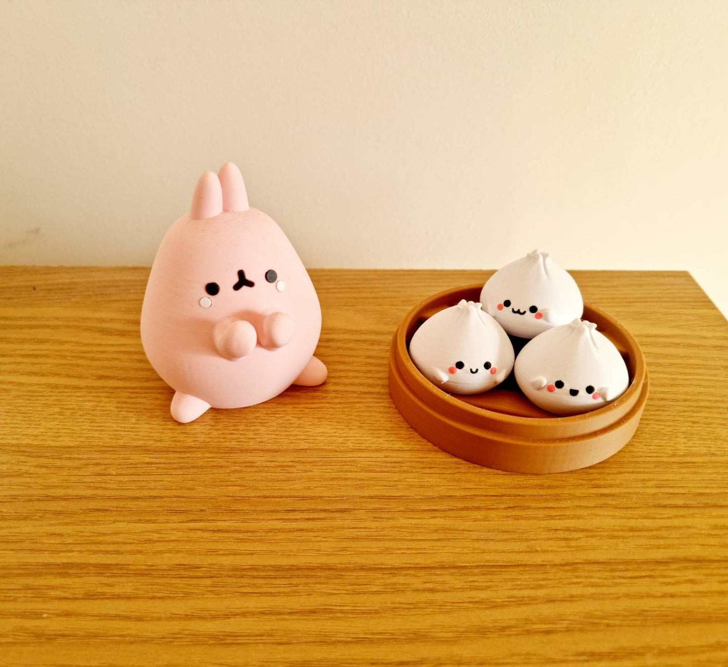 Kawaii Dim Sum Figurines in a Cute Basket - Home Decor
