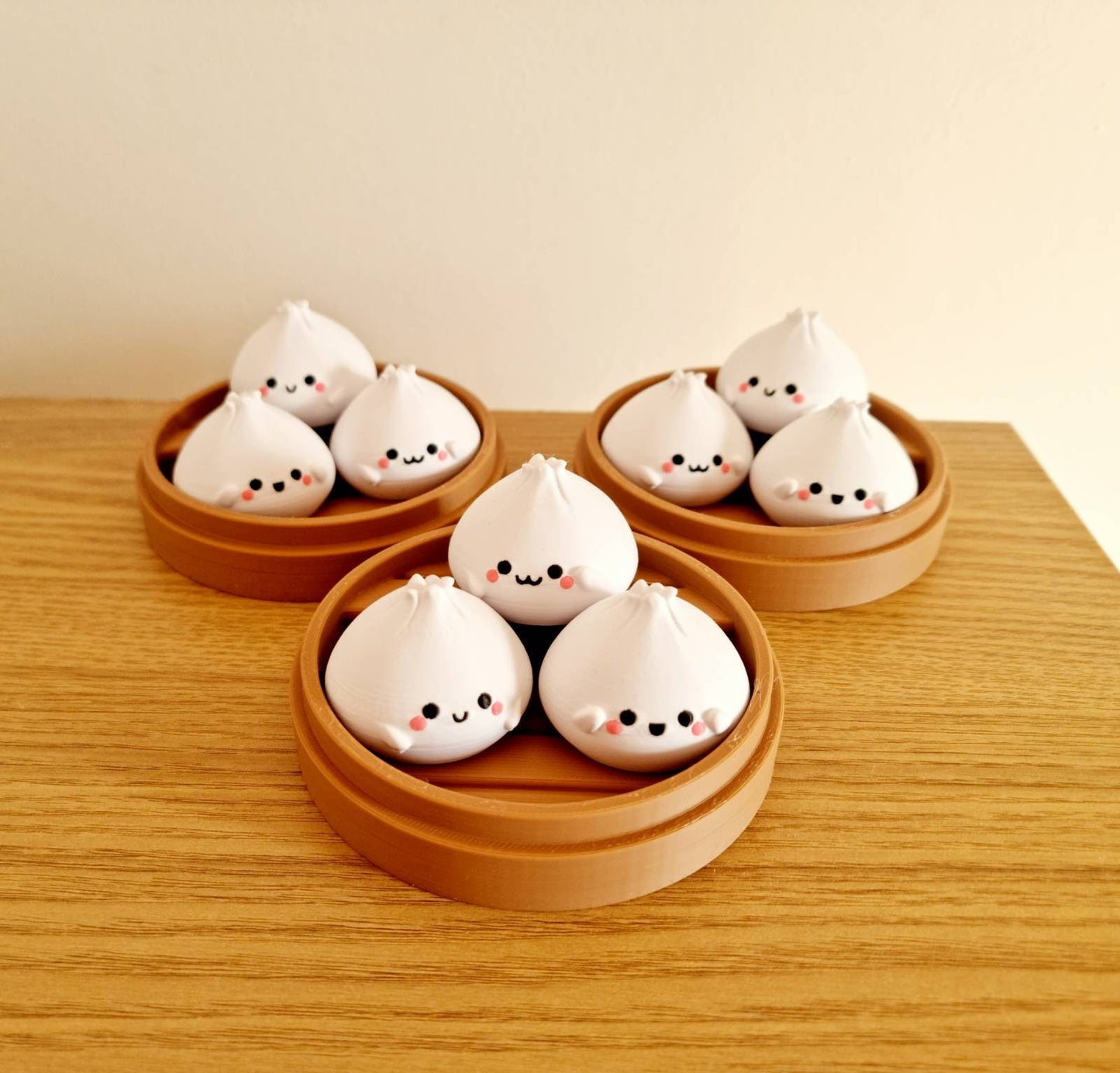 Kawaii Dim Sum Figurines in a Cute Basket - Home Decor