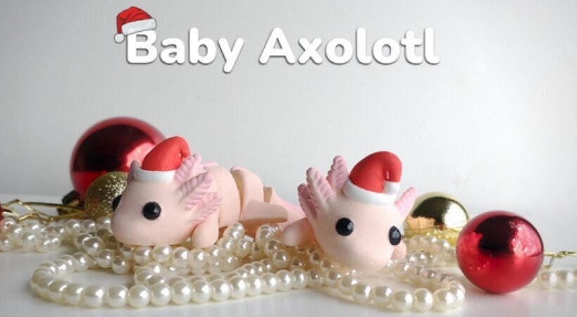 Christmas Baby Axolotl Fidget Model / Keyring